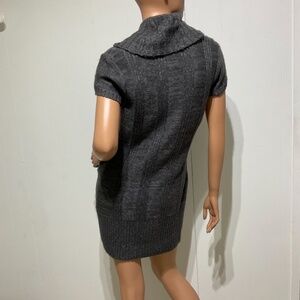 GG Basics Sweater Minidress XL dark gray charcoal dark gray cable knit cowl neck